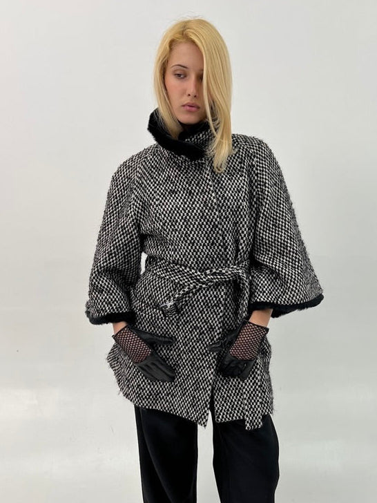 Nina Ricci Leather Mesh Gloves