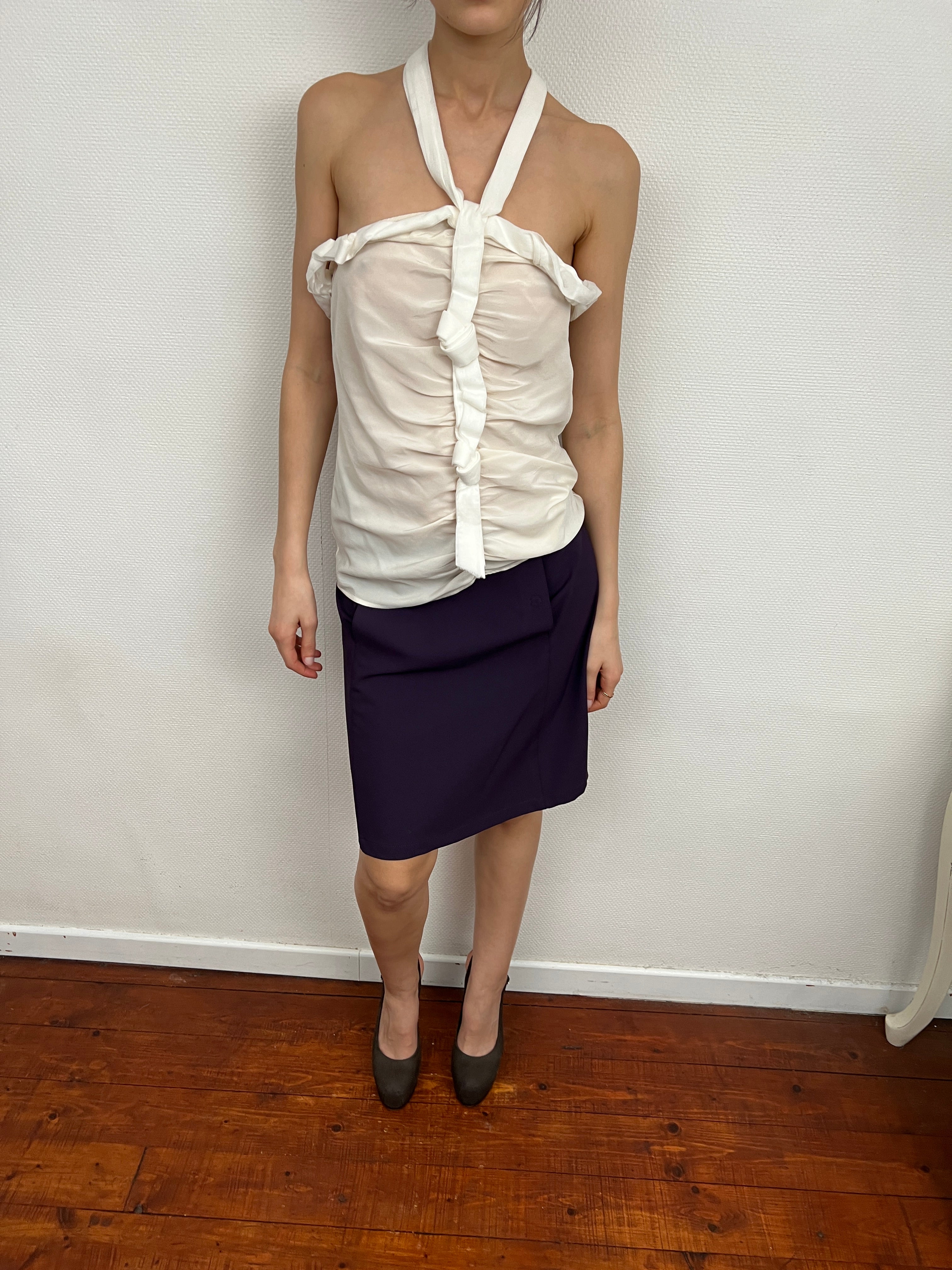 2000s Fendi two-tone Silk Top