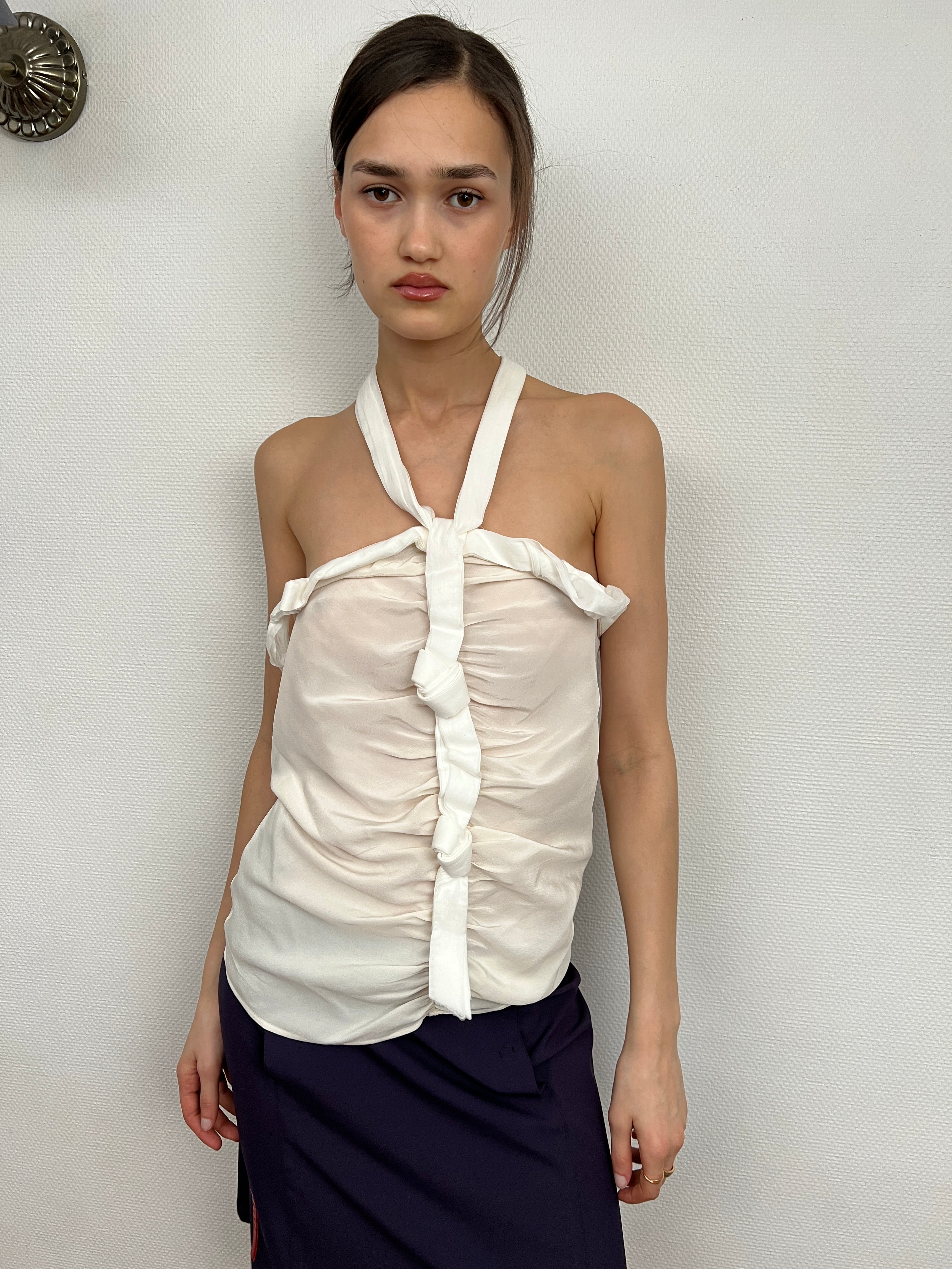 2000s Fendi two-tone Silk Top