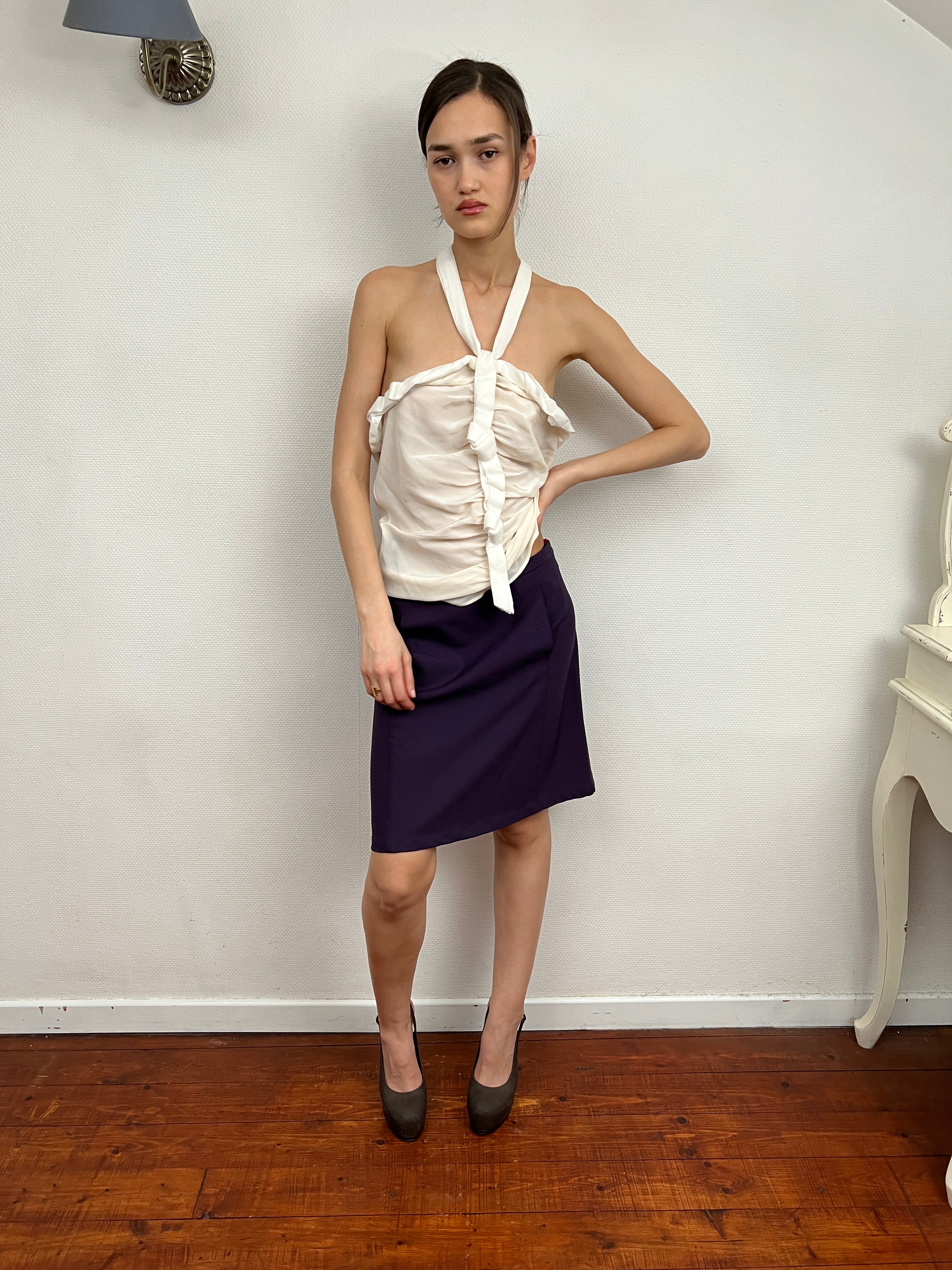 2000s Fendi two-tone Silk Top