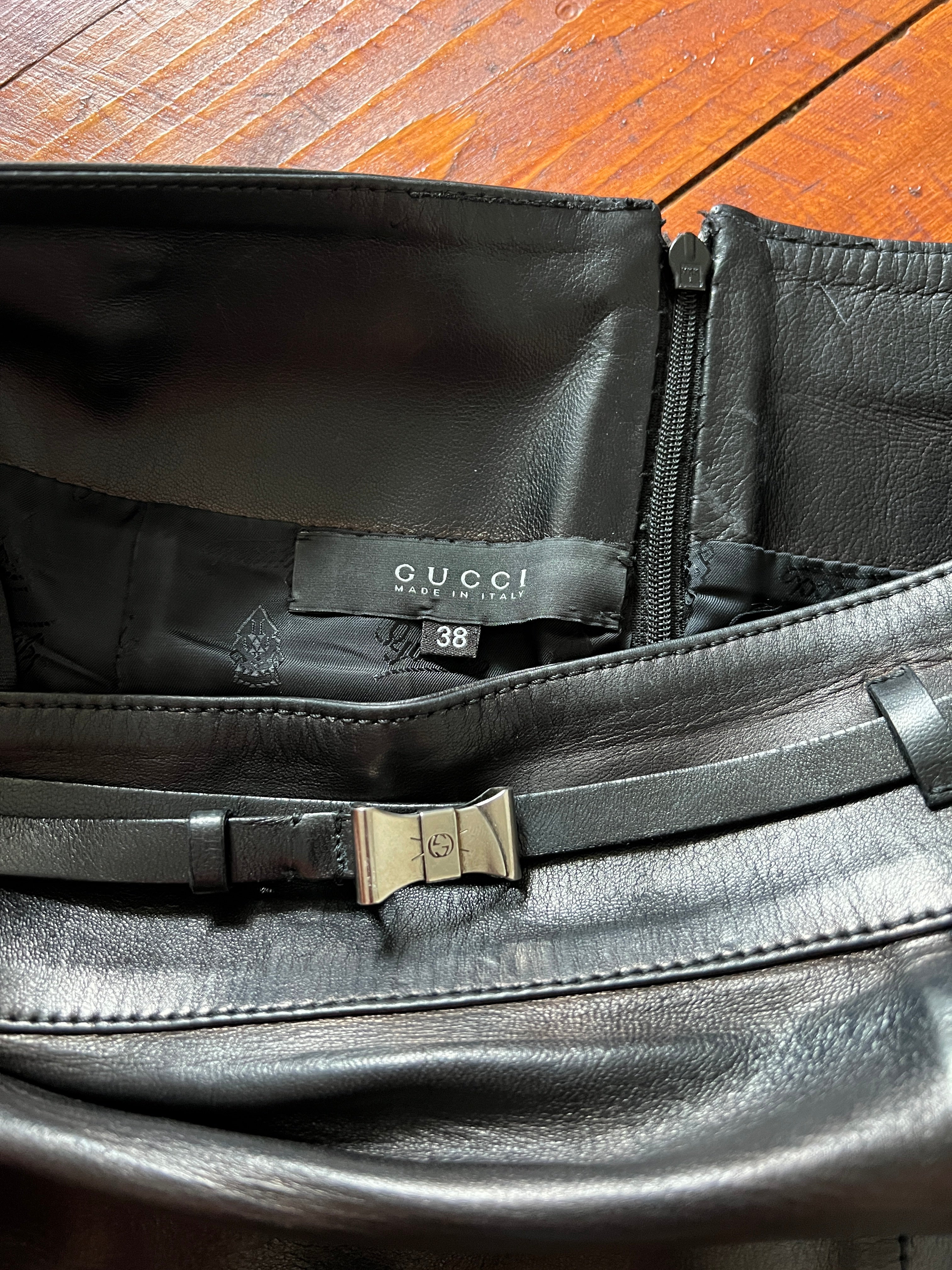 2000s Gucci Leather Skirt