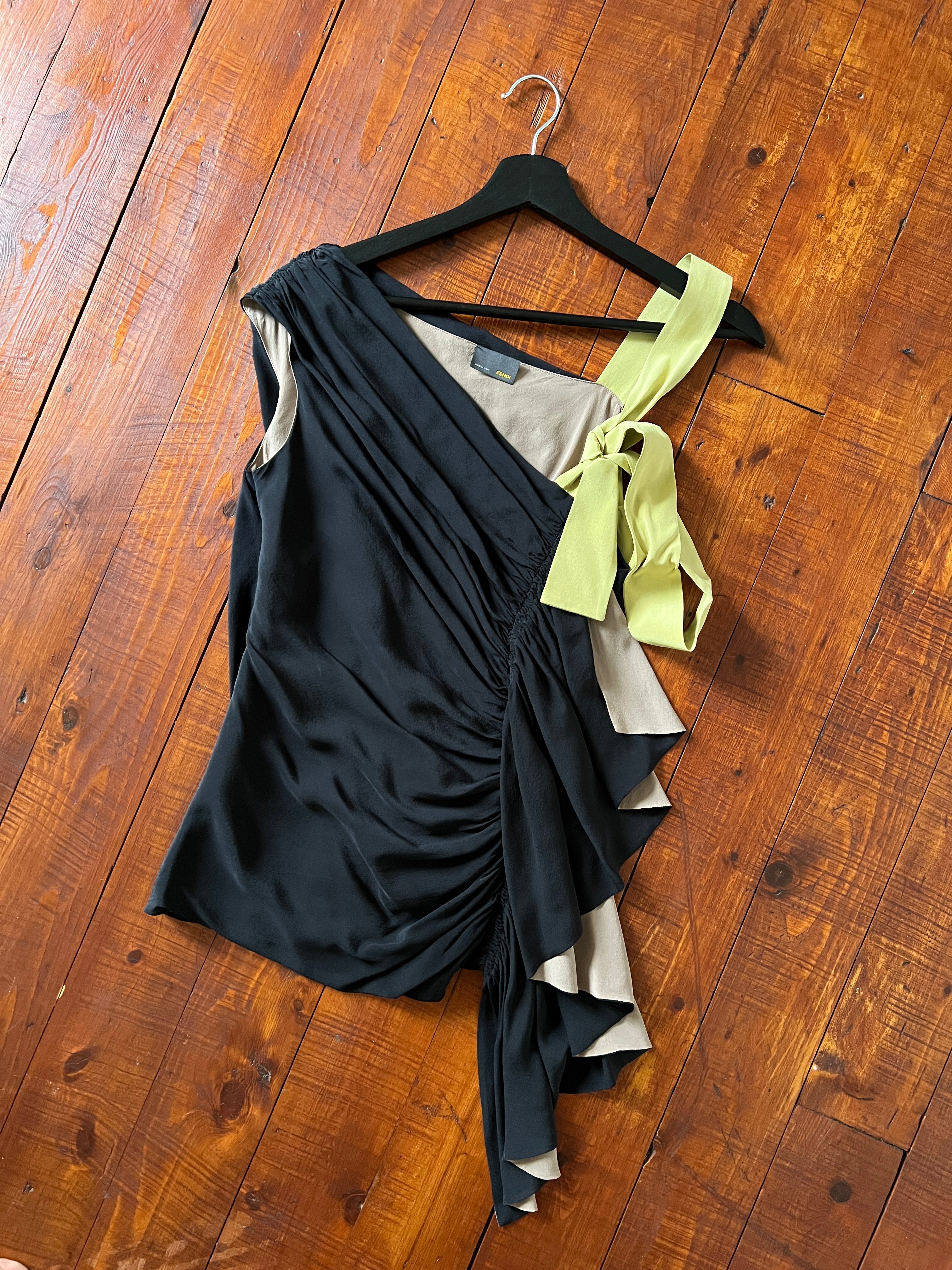 2000s Fendi Ruffles Silk Blouse