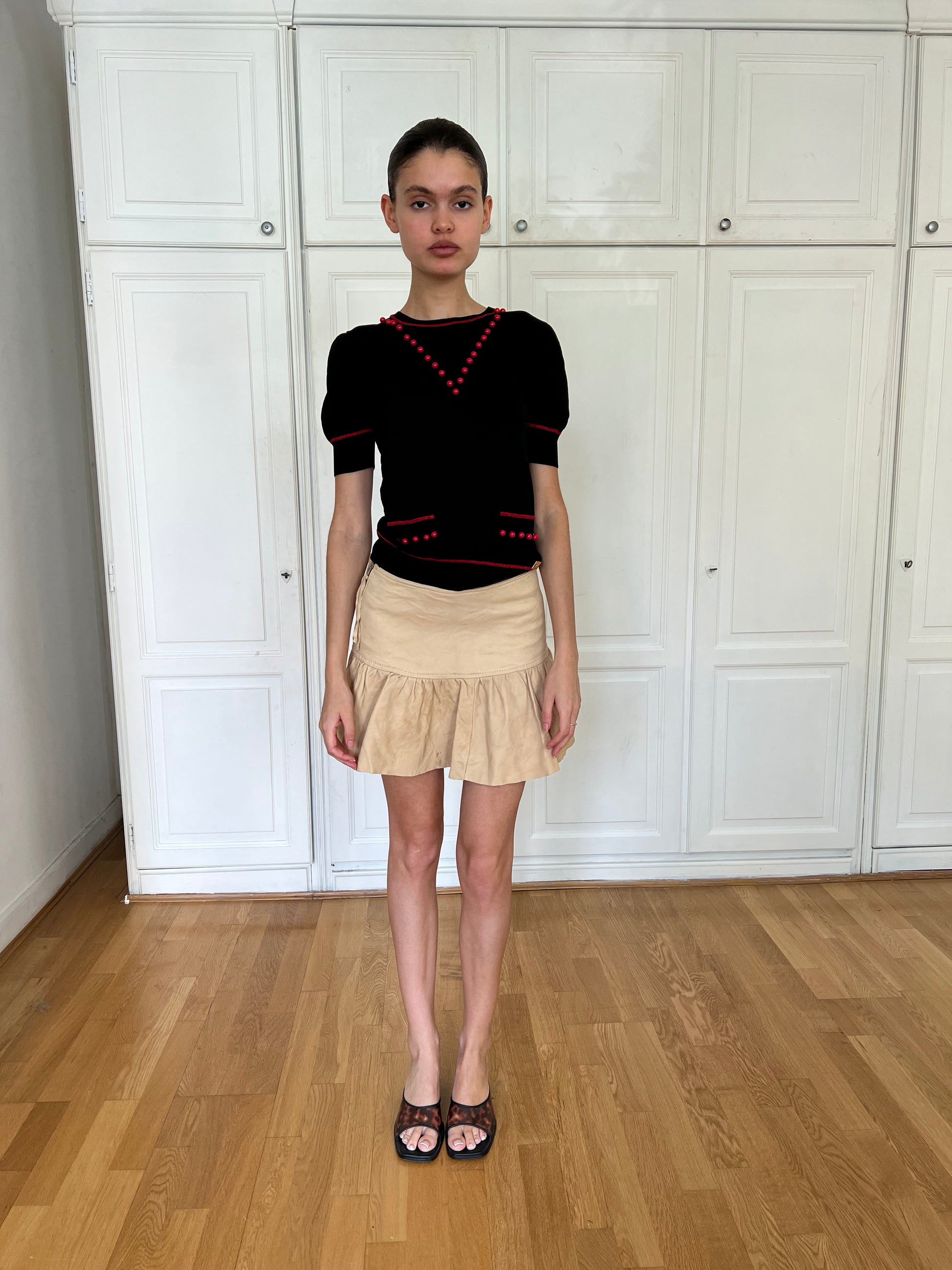 Pinko Leather Skirt