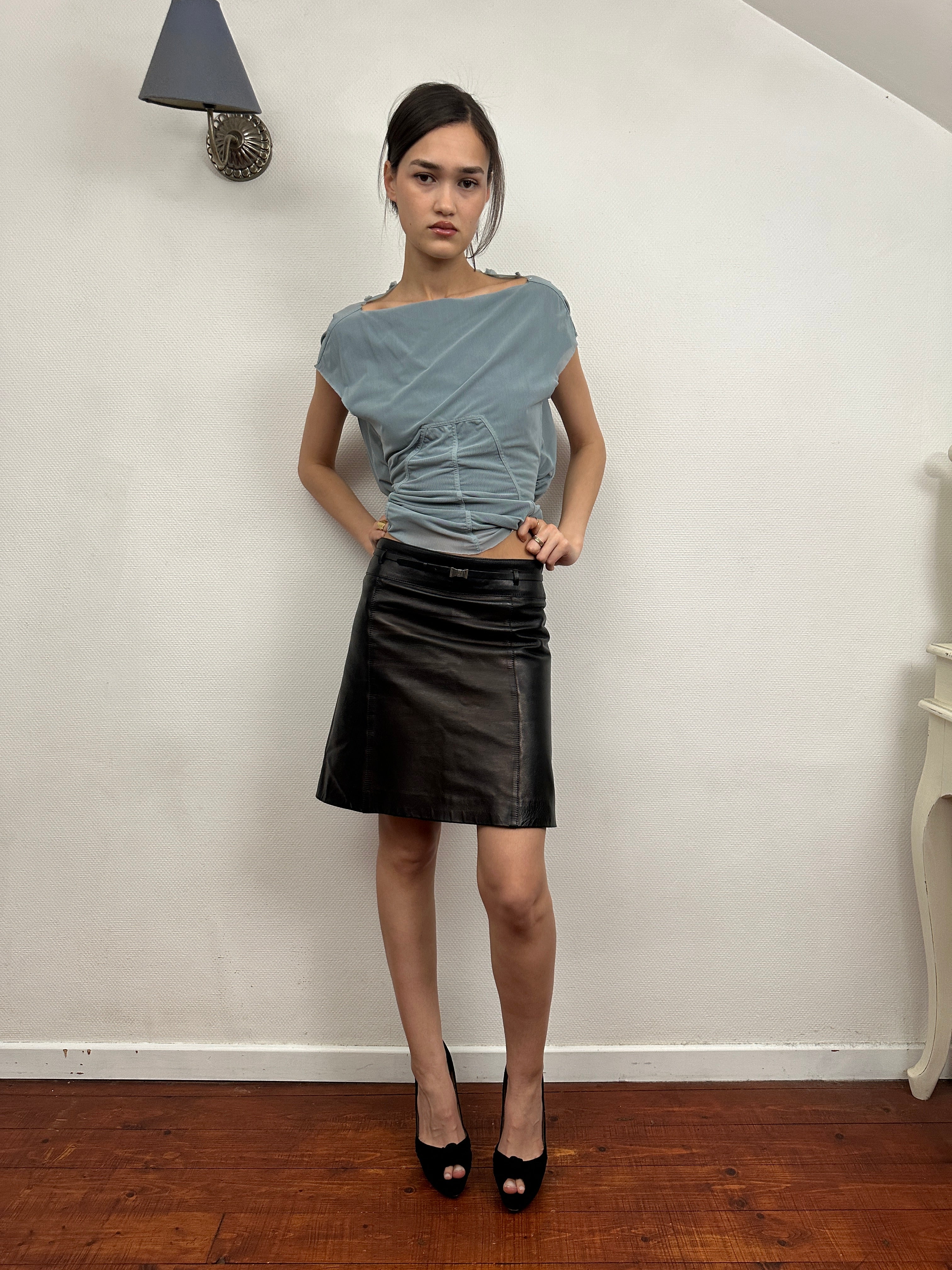 2000s Gucci Leather Skirt