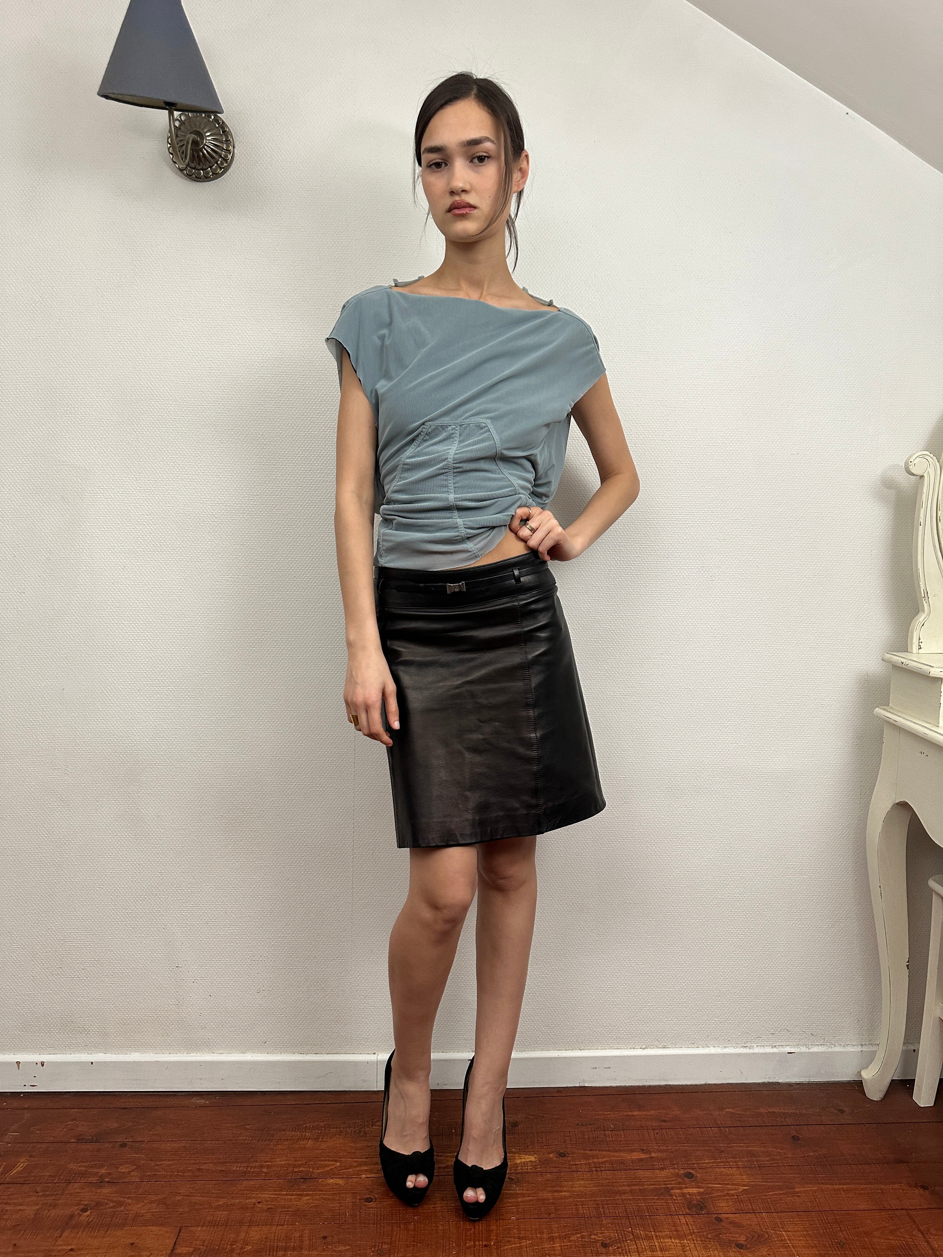 2000s Gucci Leather Skirt