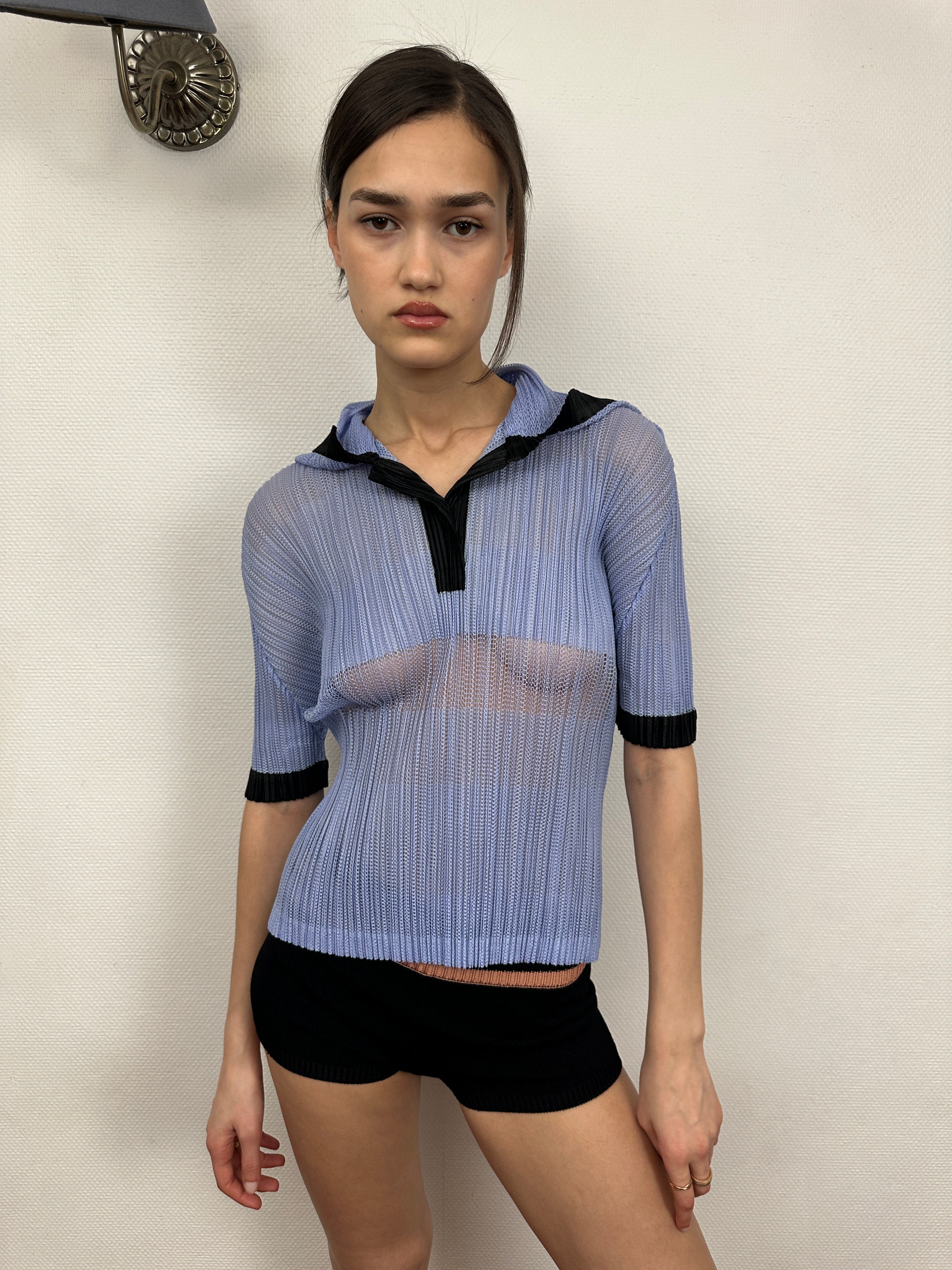 Issey Miyake hooded blouse