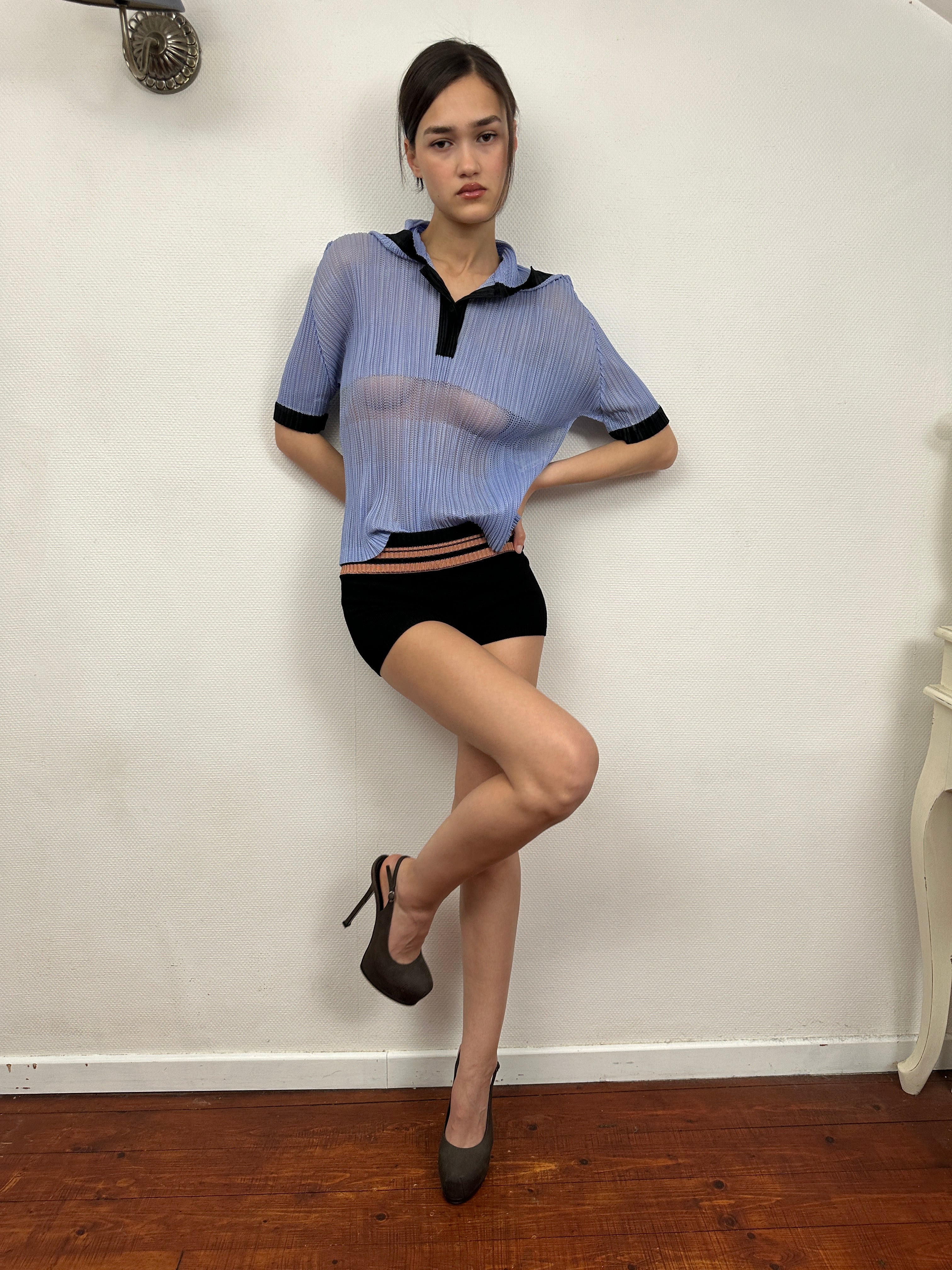 Issey Miyake hooded blouse