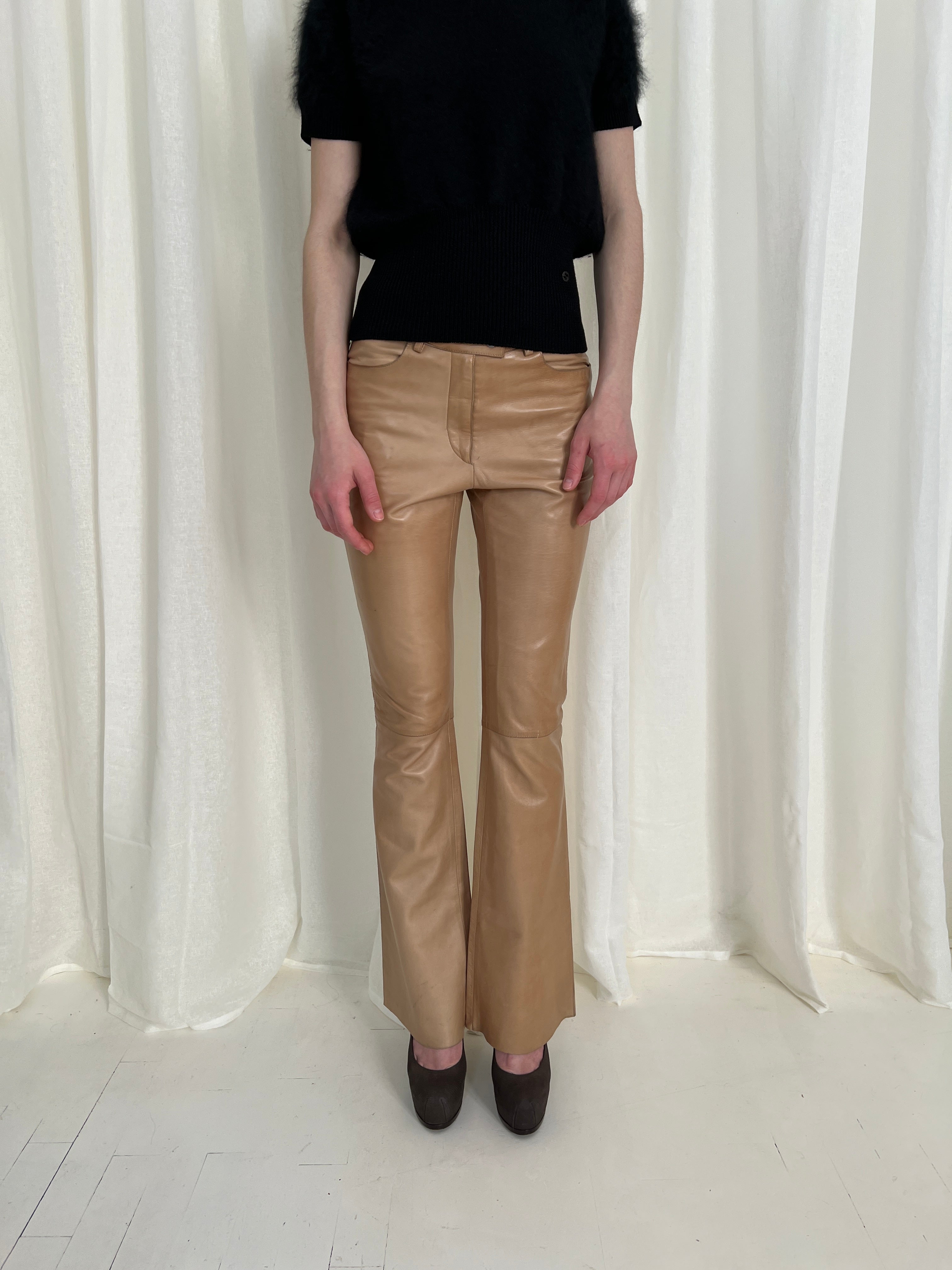 90s Gucci by Tom Ford Leather Trousers