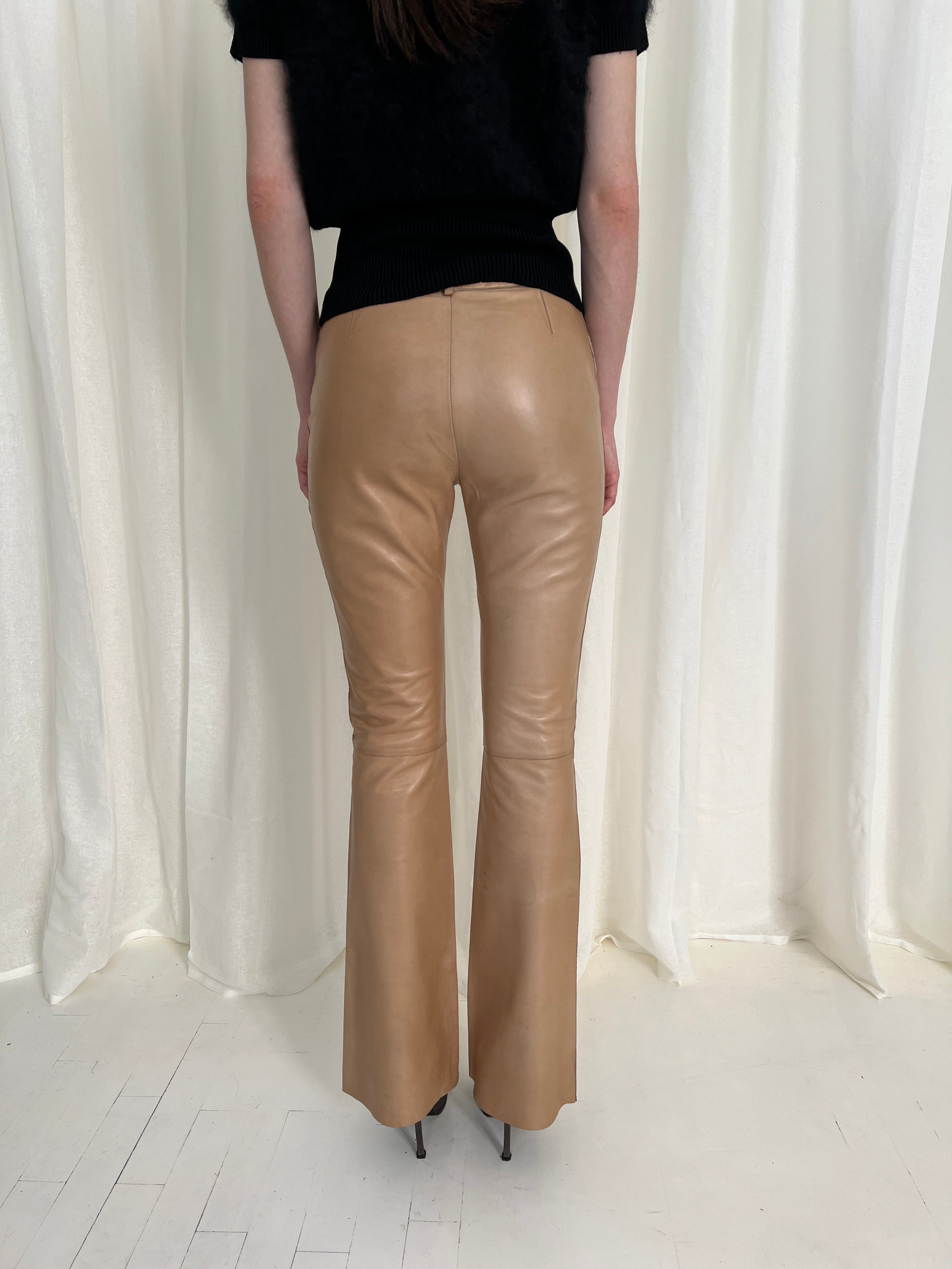 90s Gucci by Tom Ford Leather Trousers