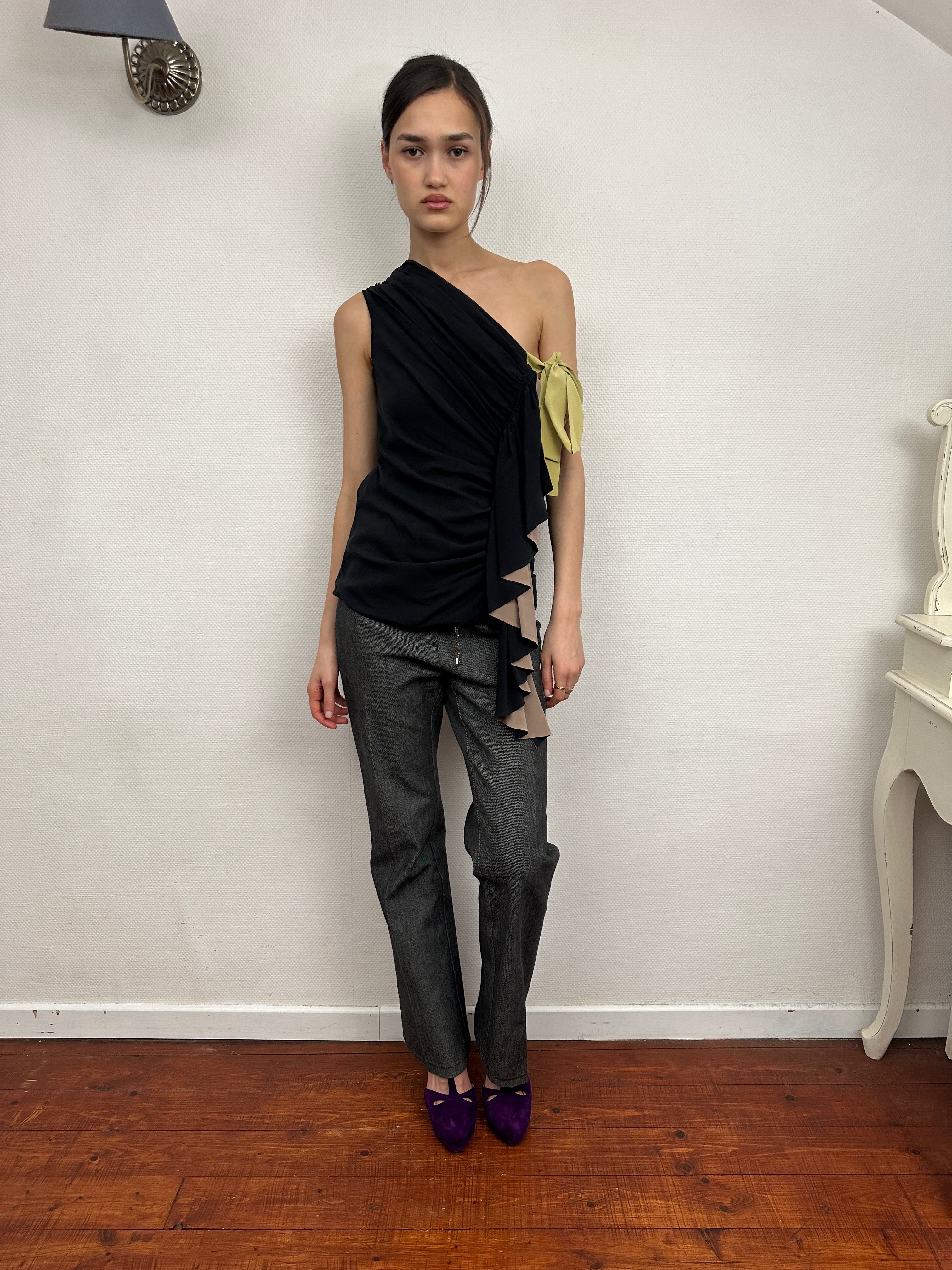 2000s Fendi Ruffles Silk Blouse