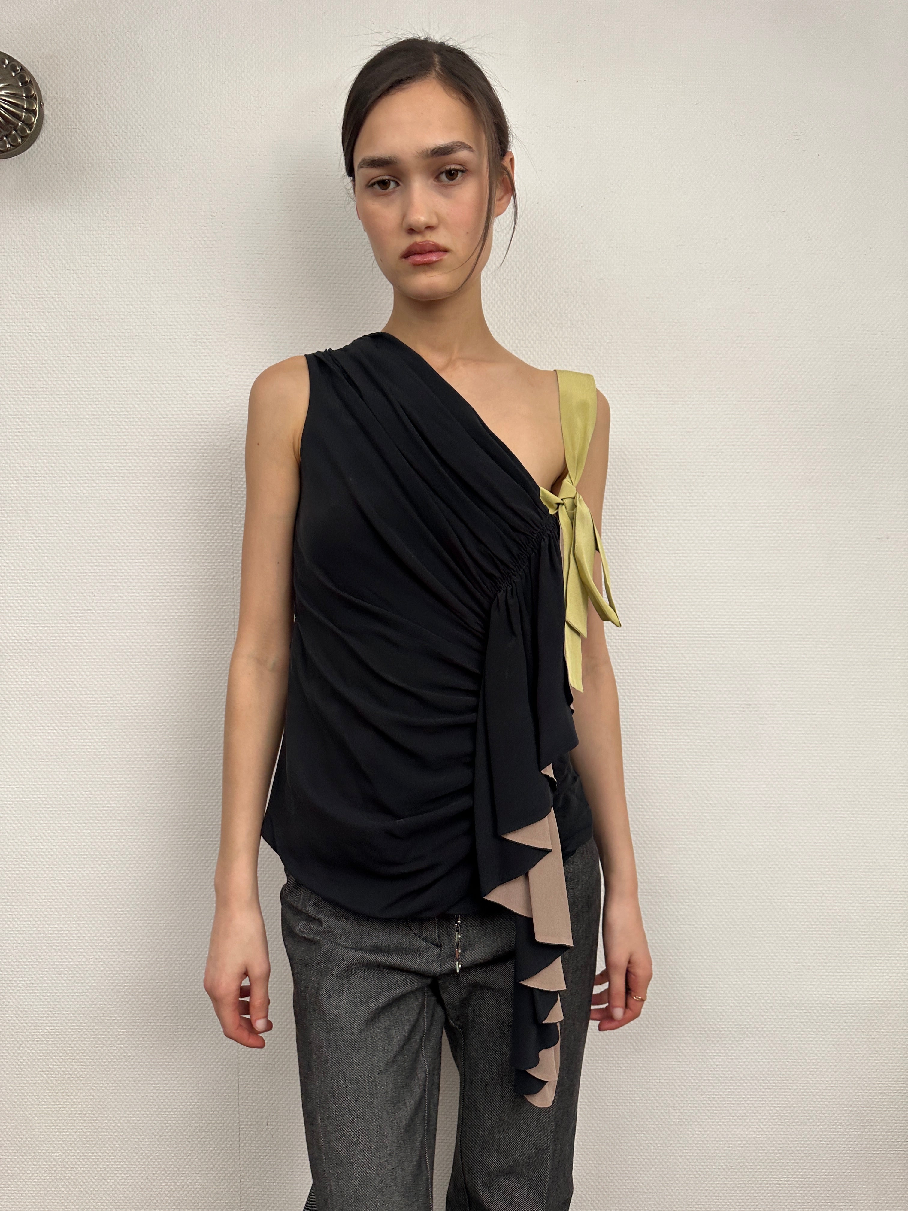 2000s Fendi Ruffles Silk Blouse