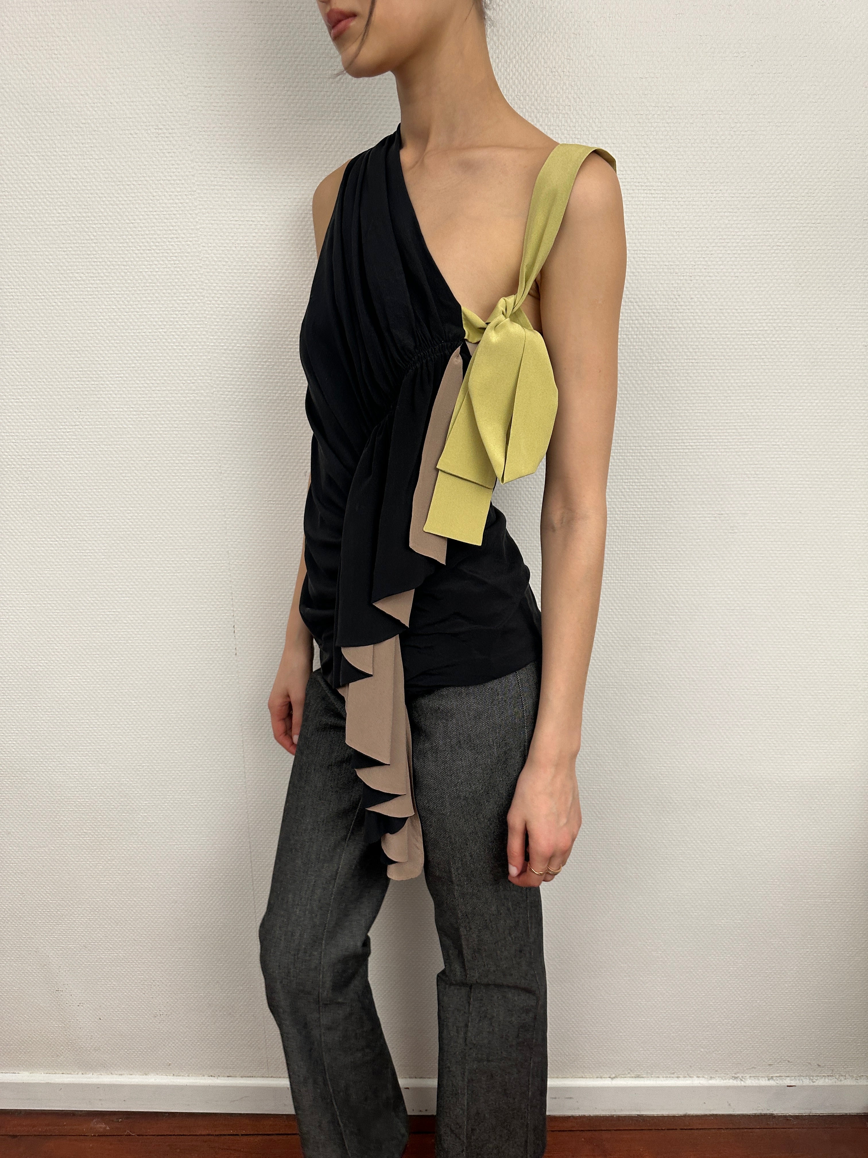 2000s Fendi Ruffles Silk Blouse