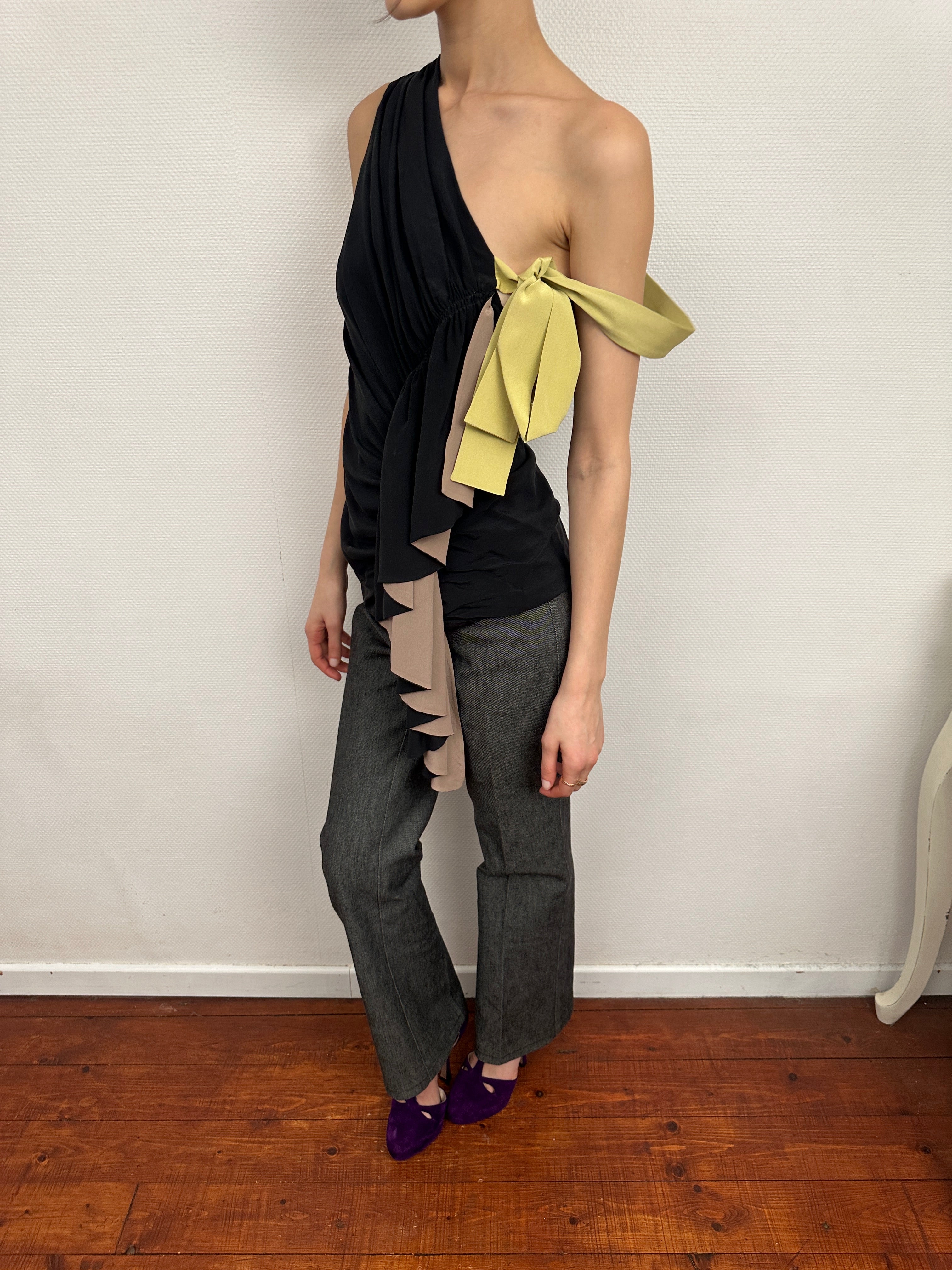 2000s Fendi Ruffles Silk Blouse