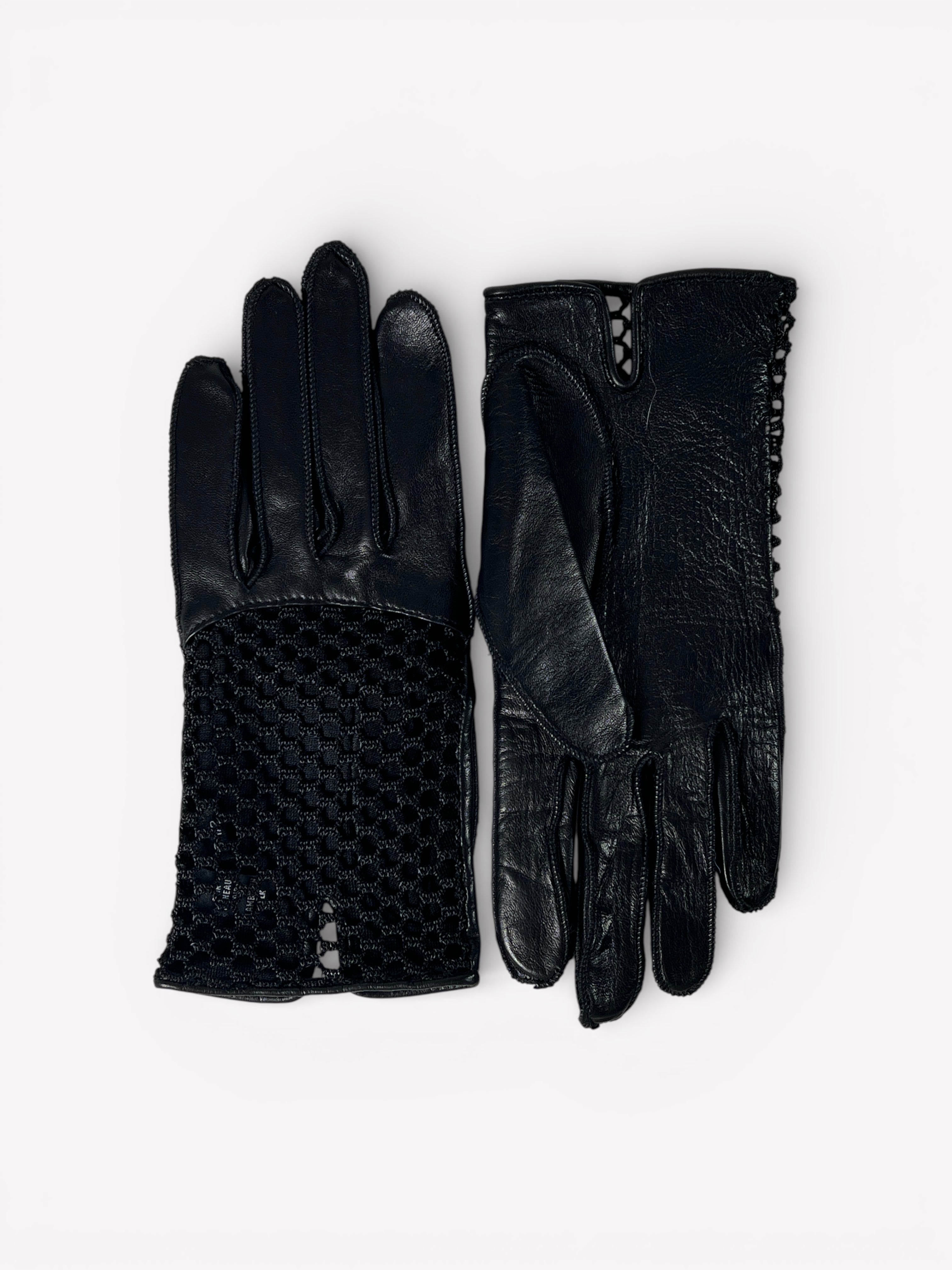 Nina Ricci Leather Mesh Gloves