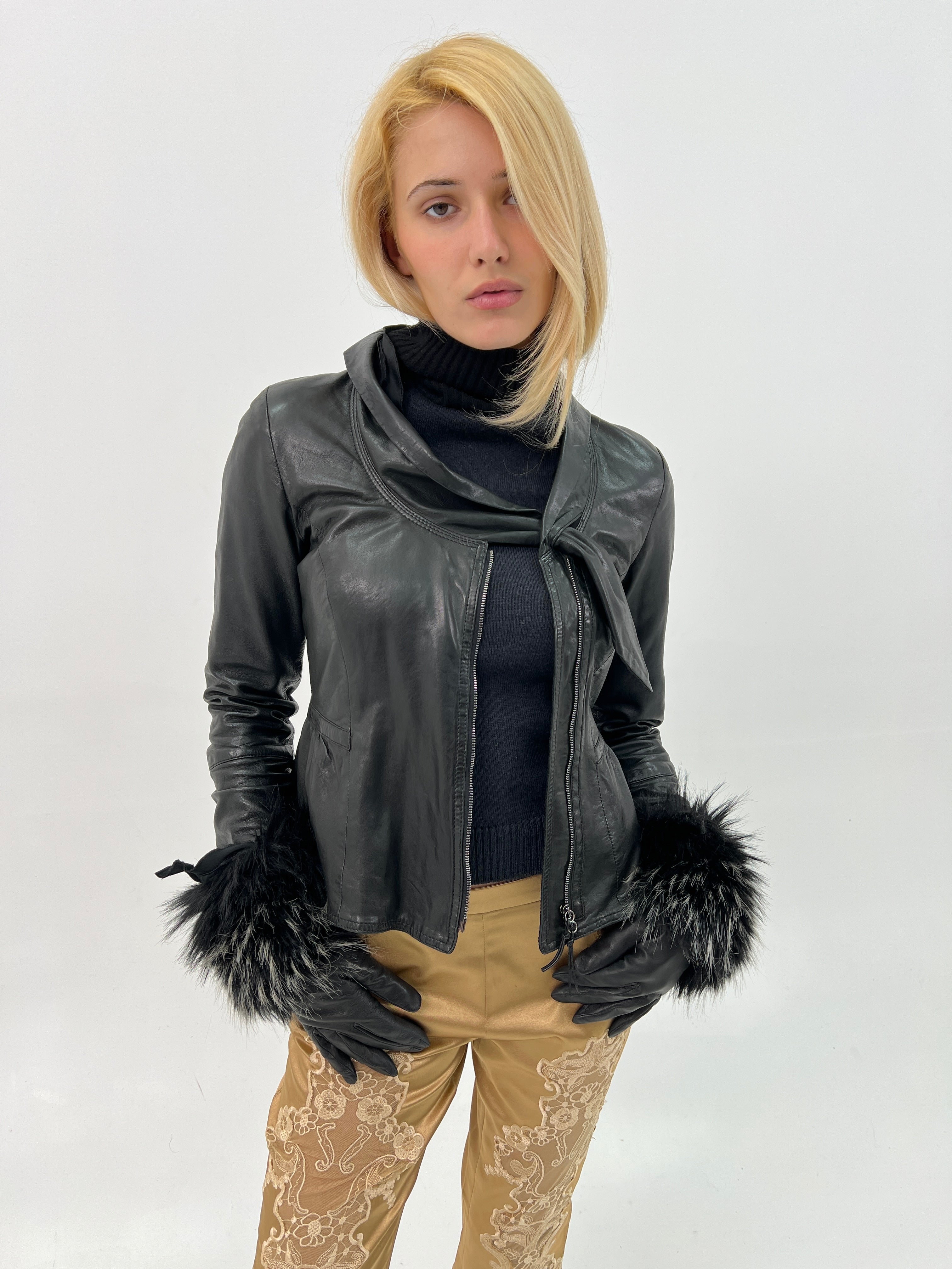 Armani Fur Leather Gloves