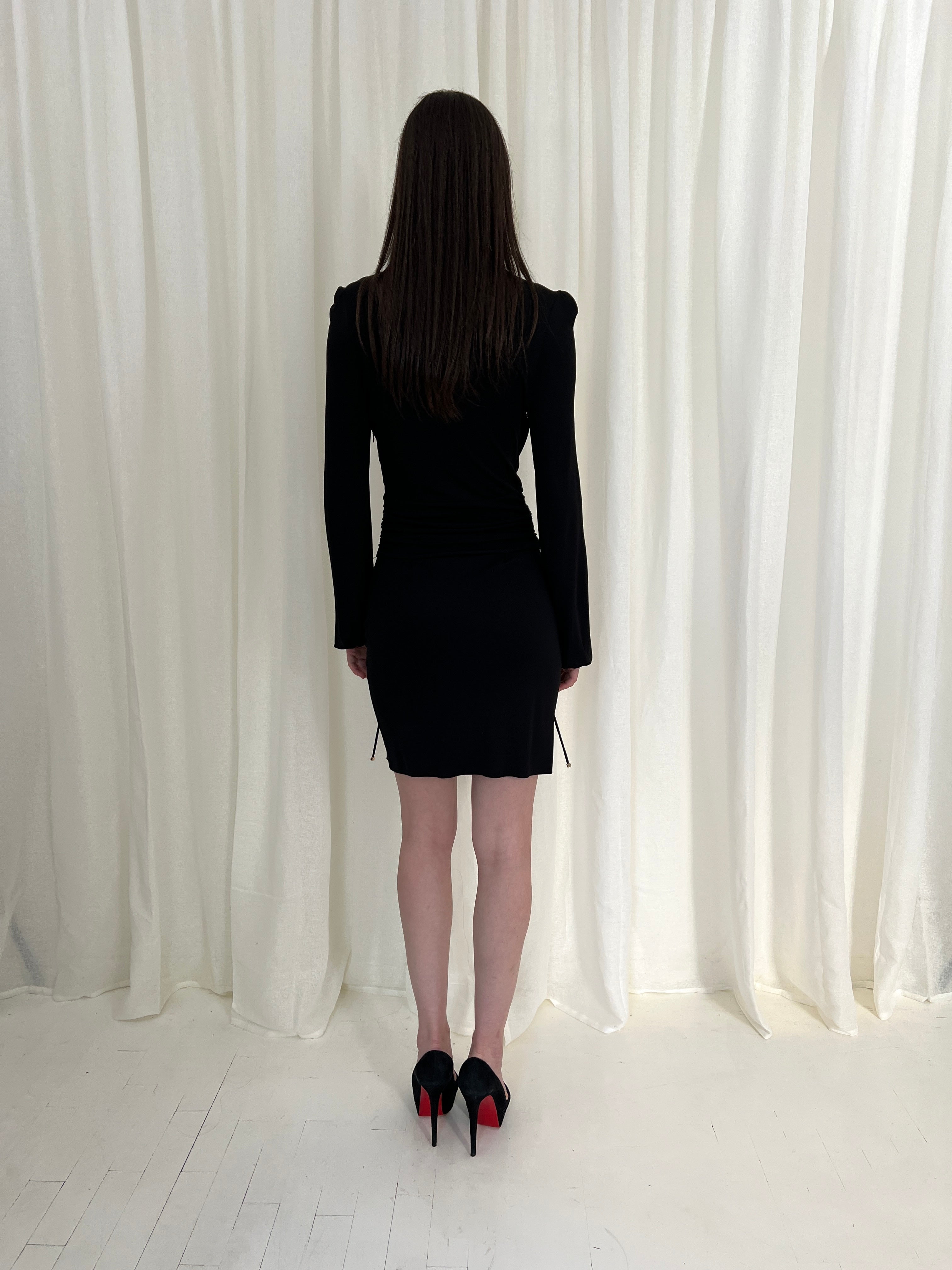 FW06 Gucci chain fringe bodycon dress