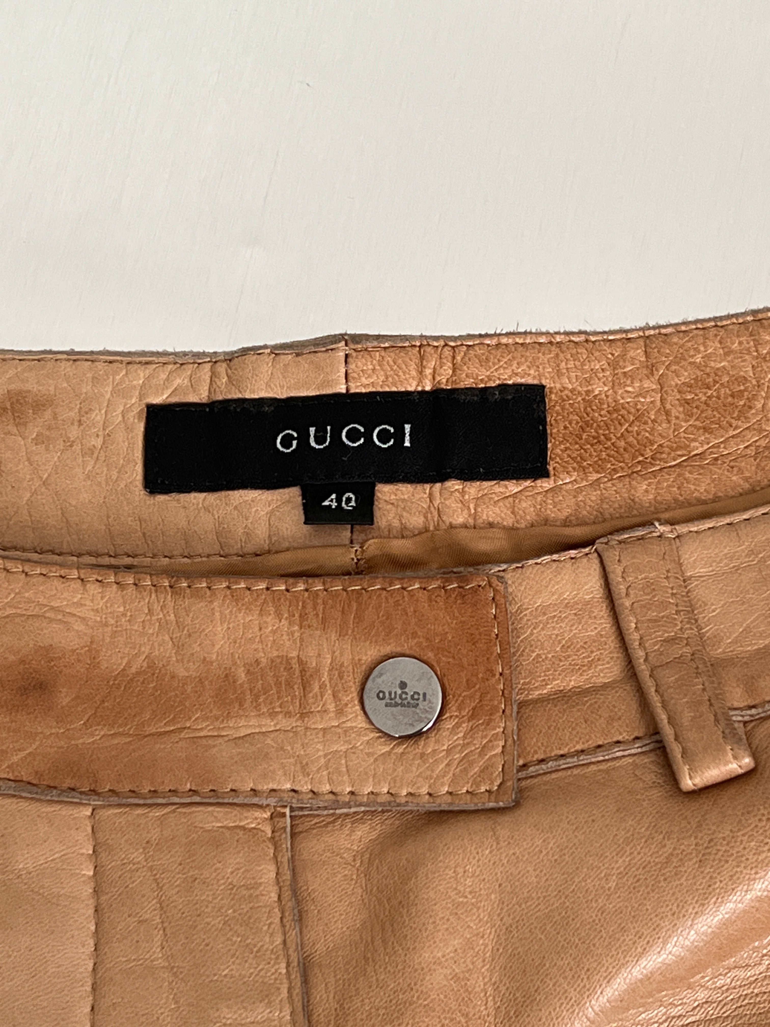 90s Gucci by Tom Ford Leather Trousers