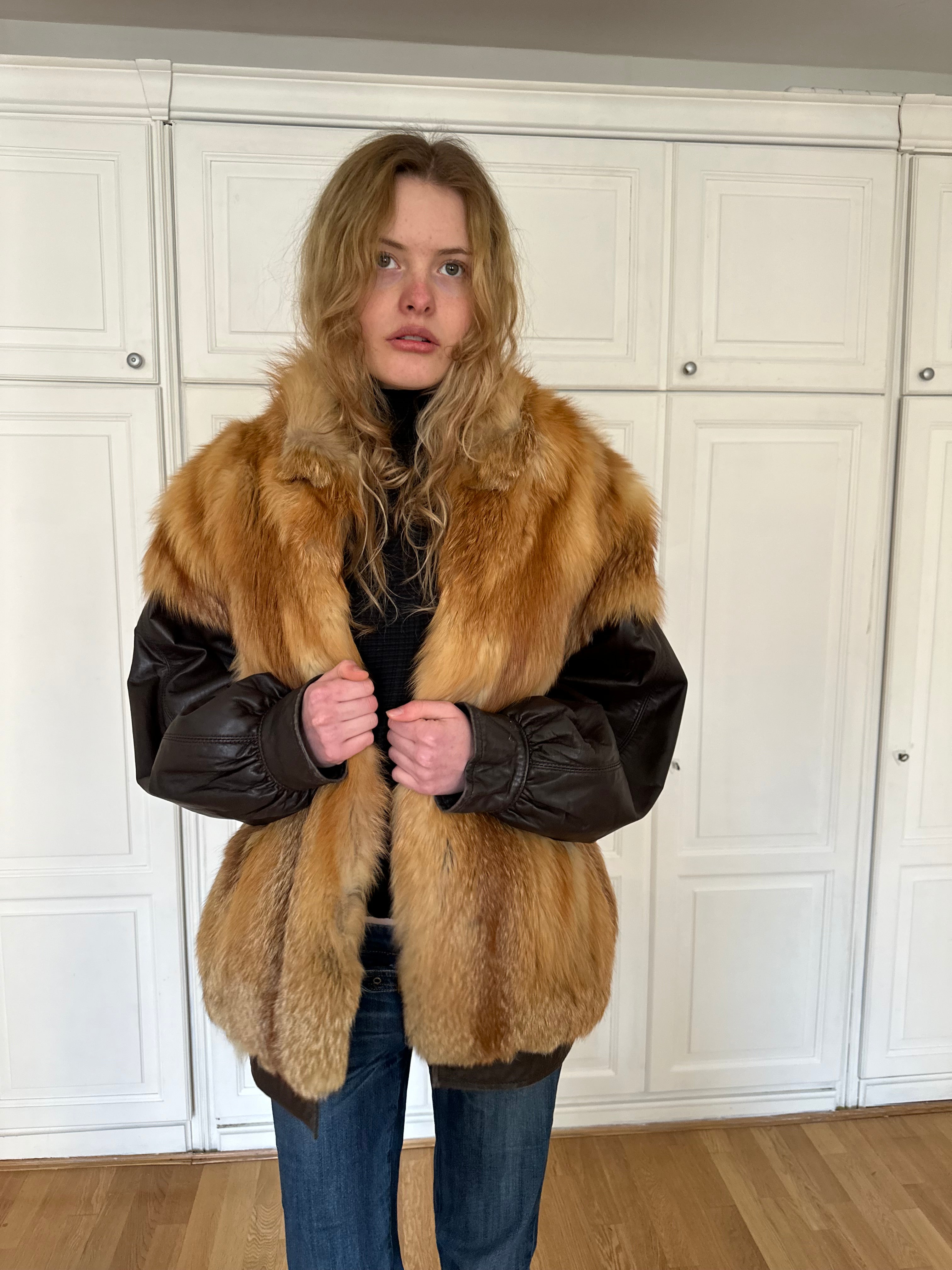 Real fur bomber jacket