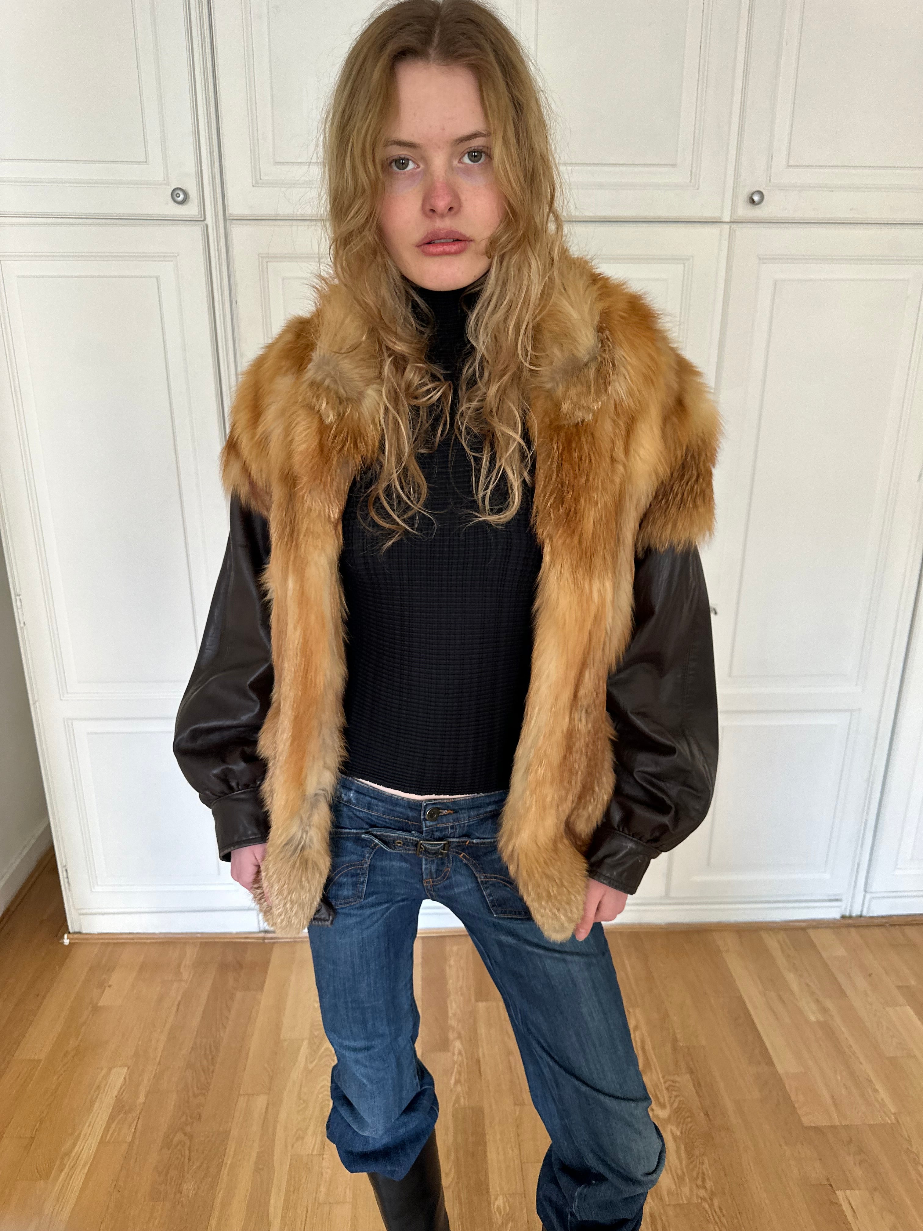 Real fur bomber jacket