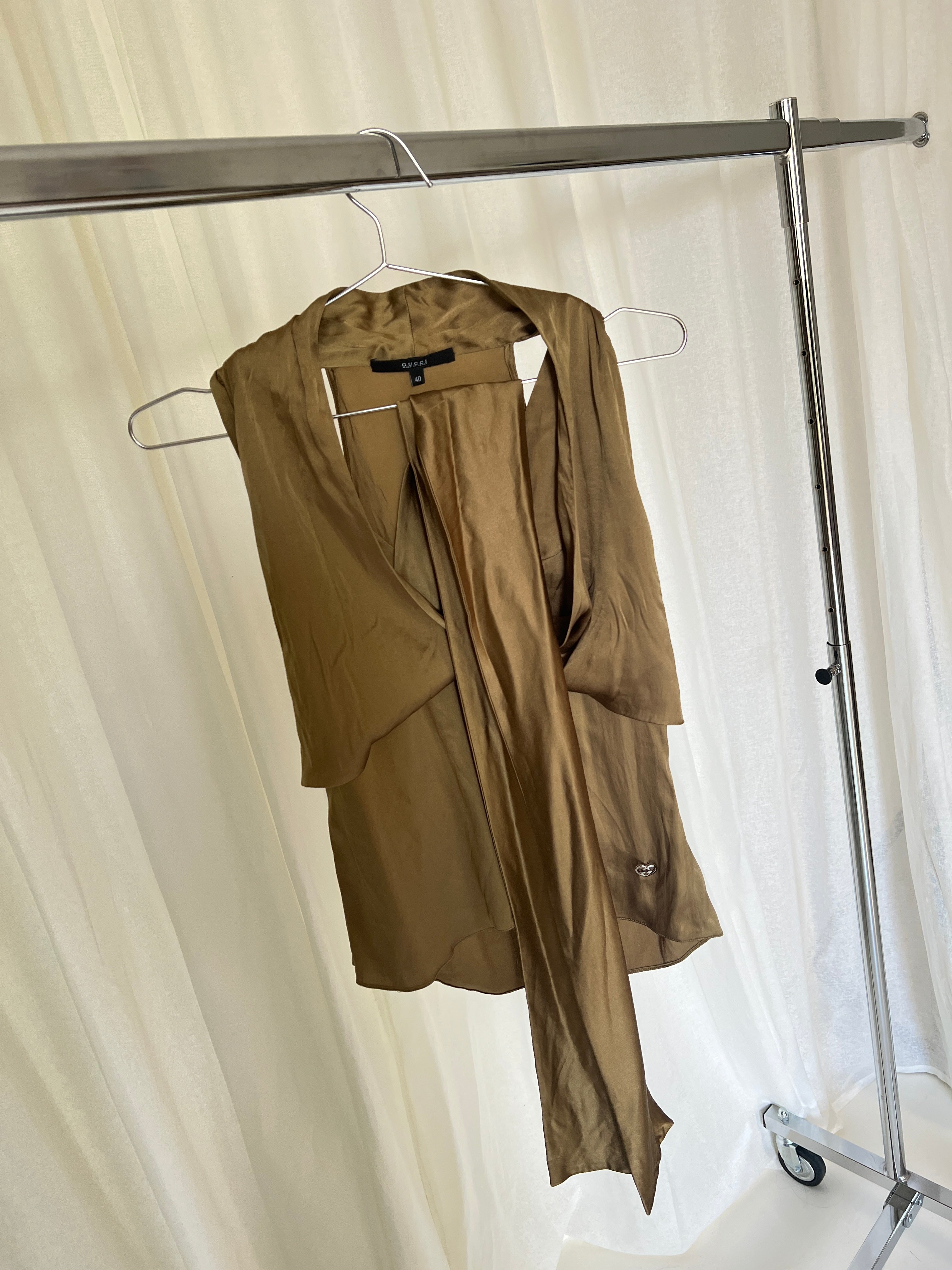 Gucci Silk Tie Top