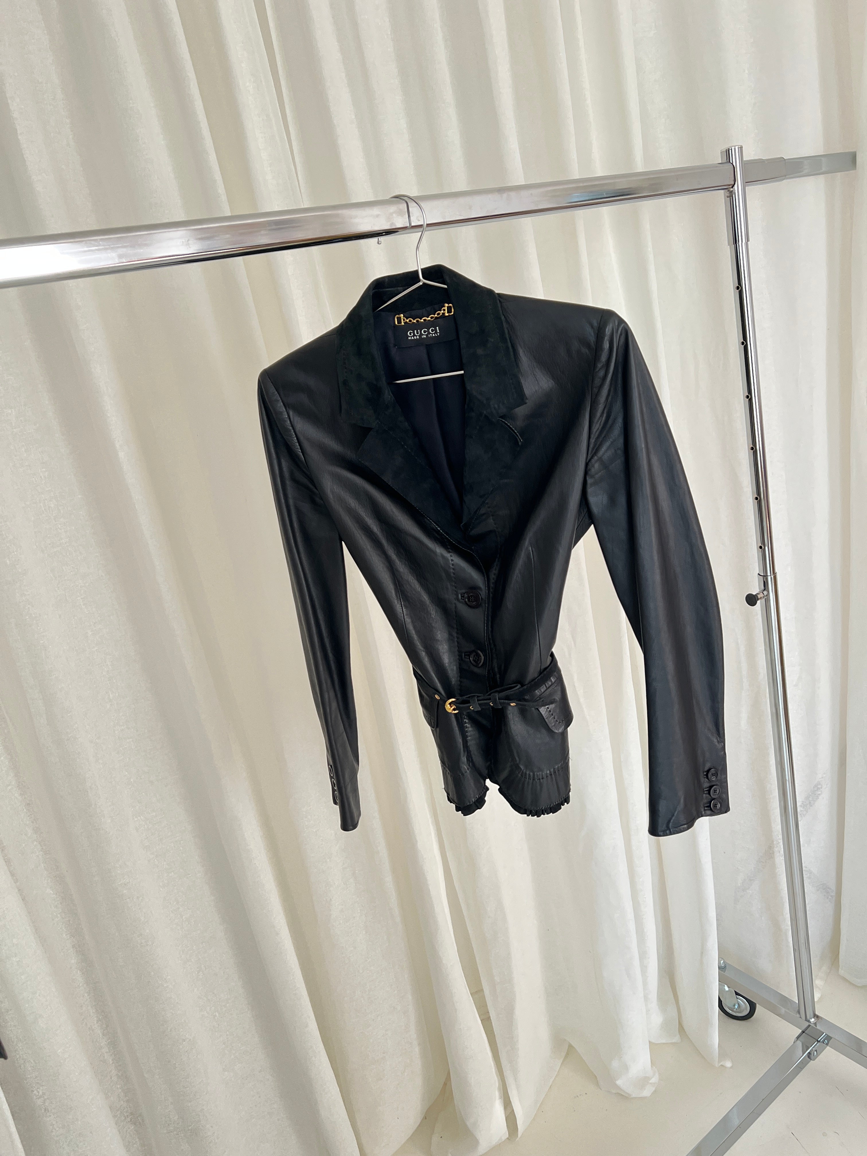 90s Gucci tom ford leather jacket