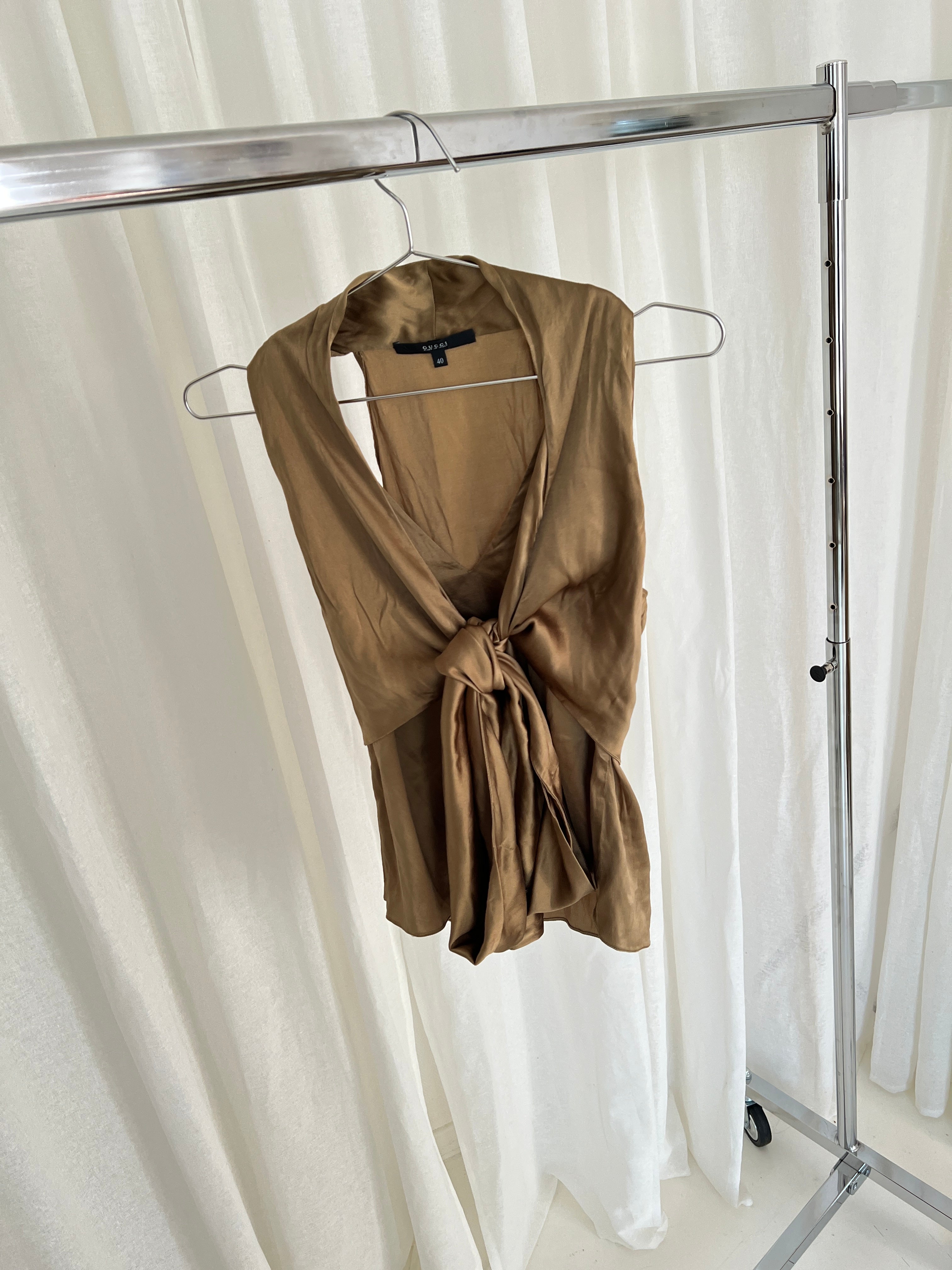Gucci Silk Tie Top