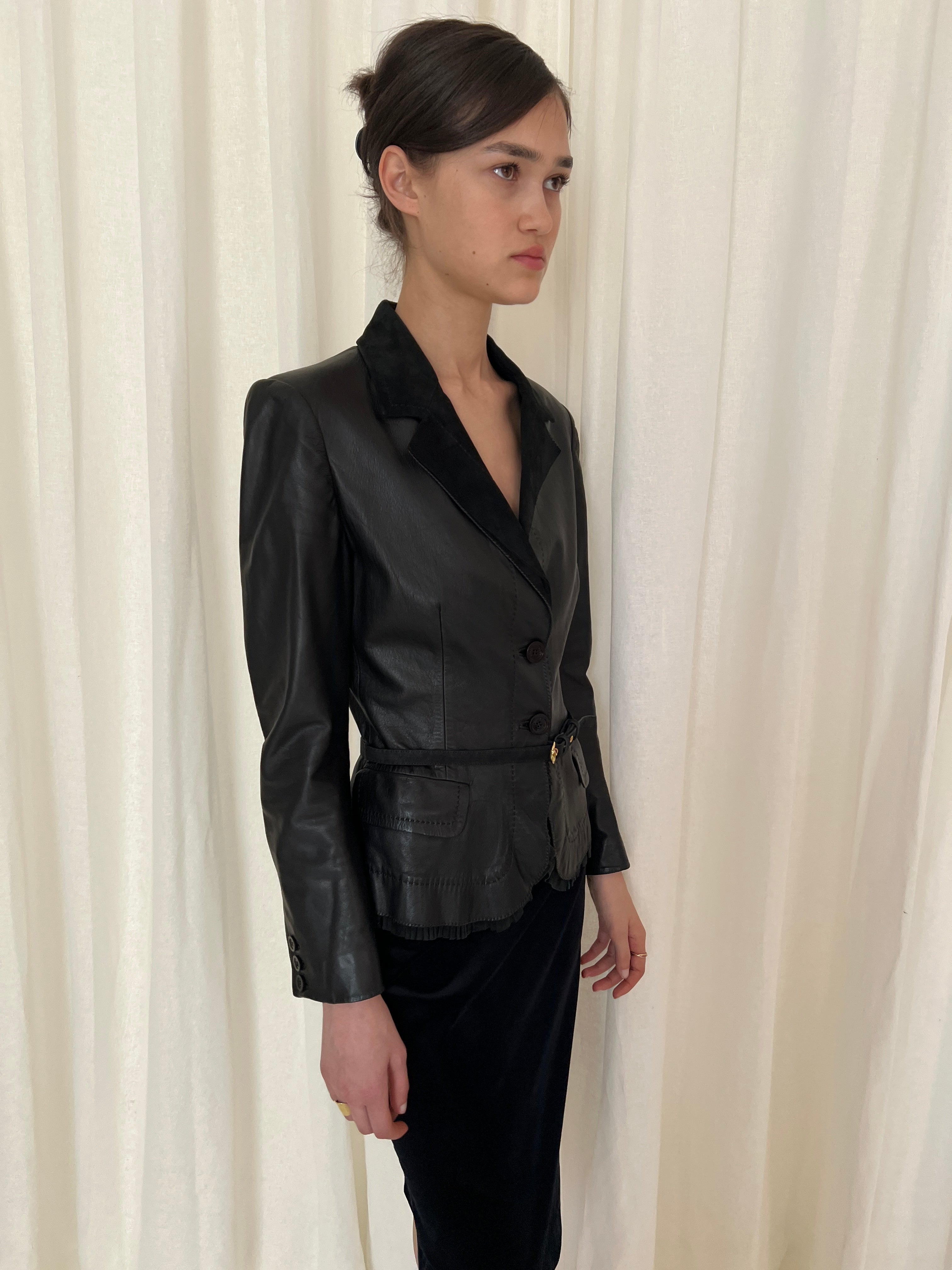 90s Gucci tom ford leather jacket