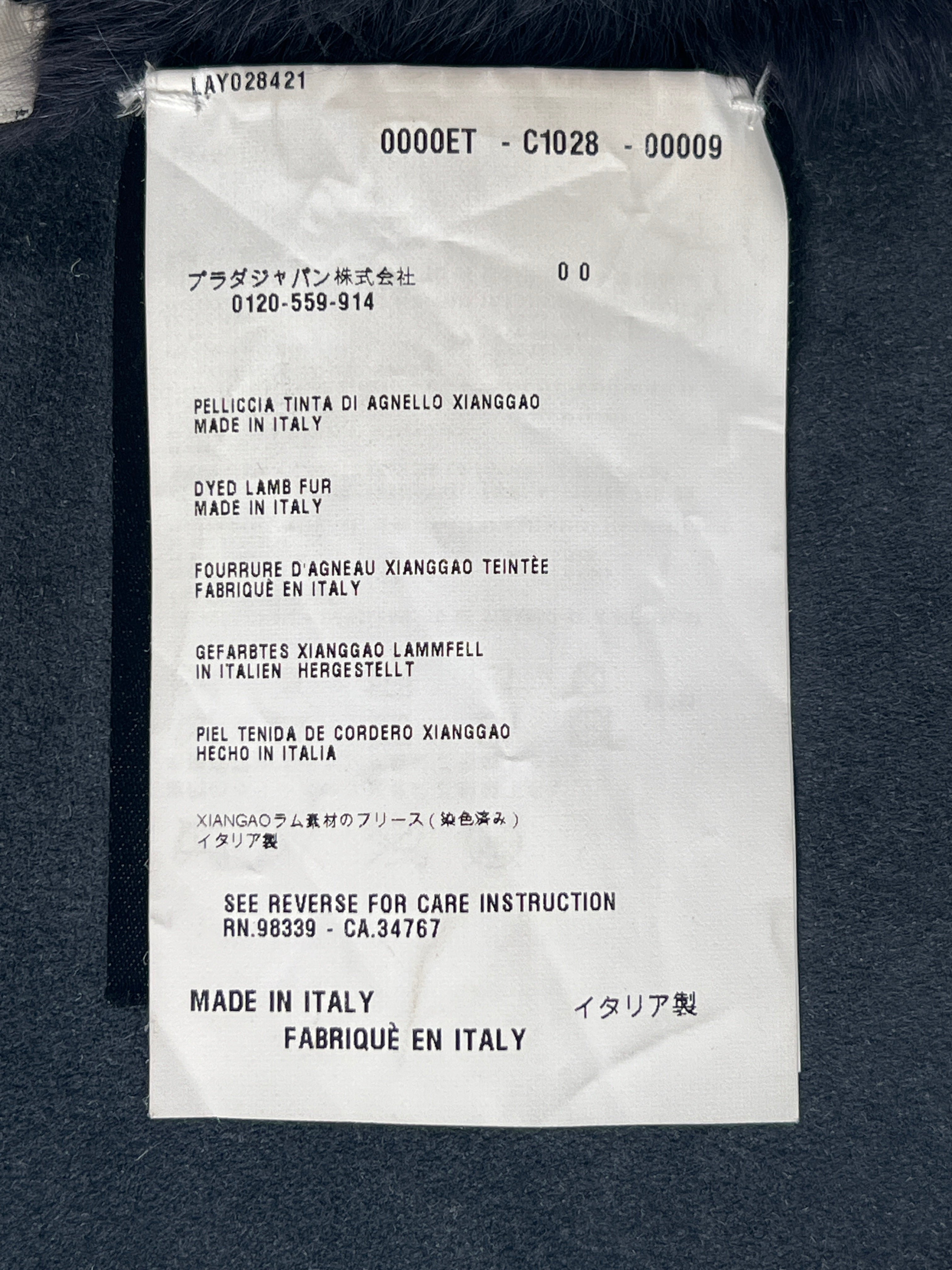 Miu Miu 100% Lamb Fur Collar