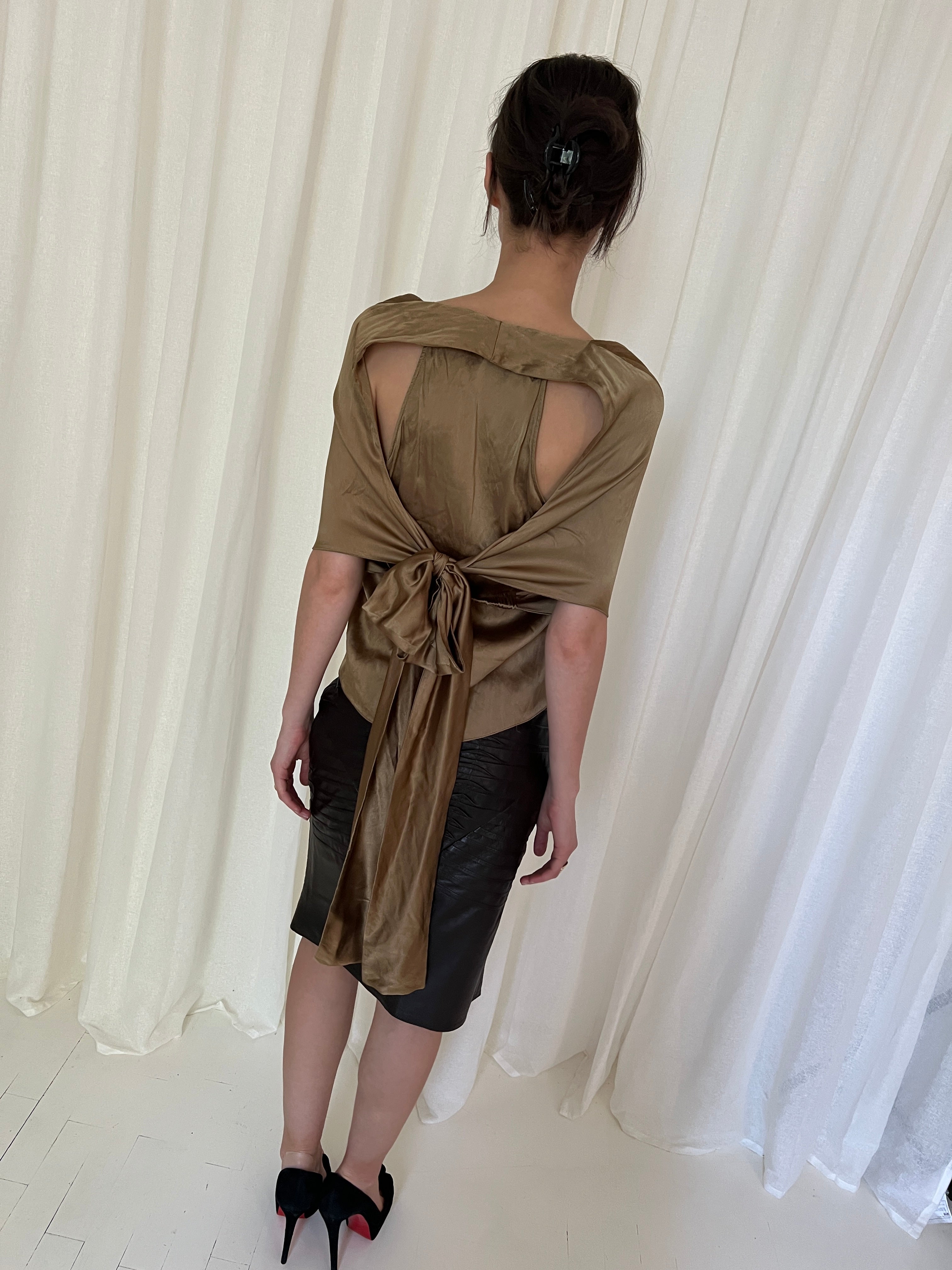 Gucci Silk Tie Top