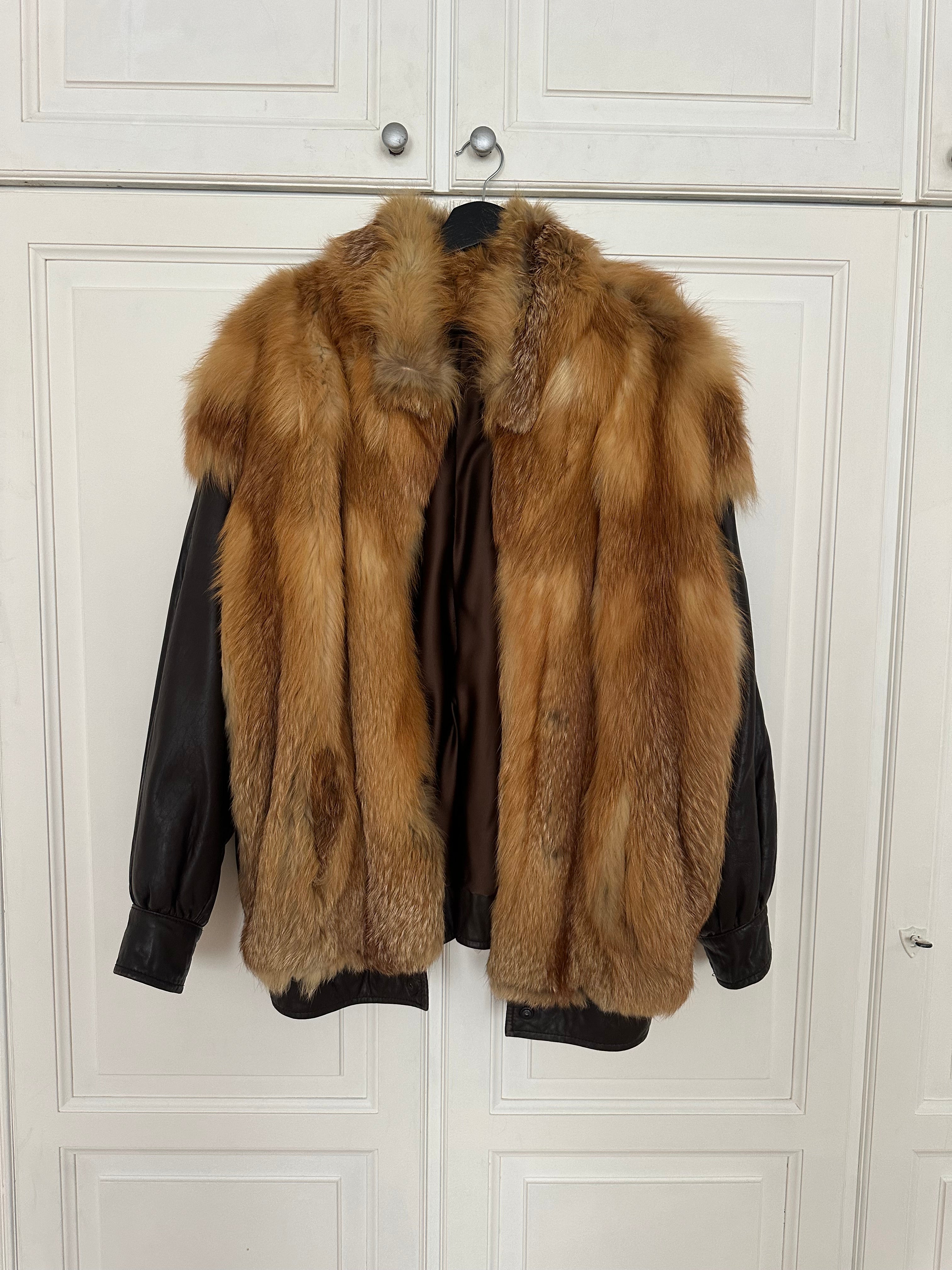 Real fur bomber jacket