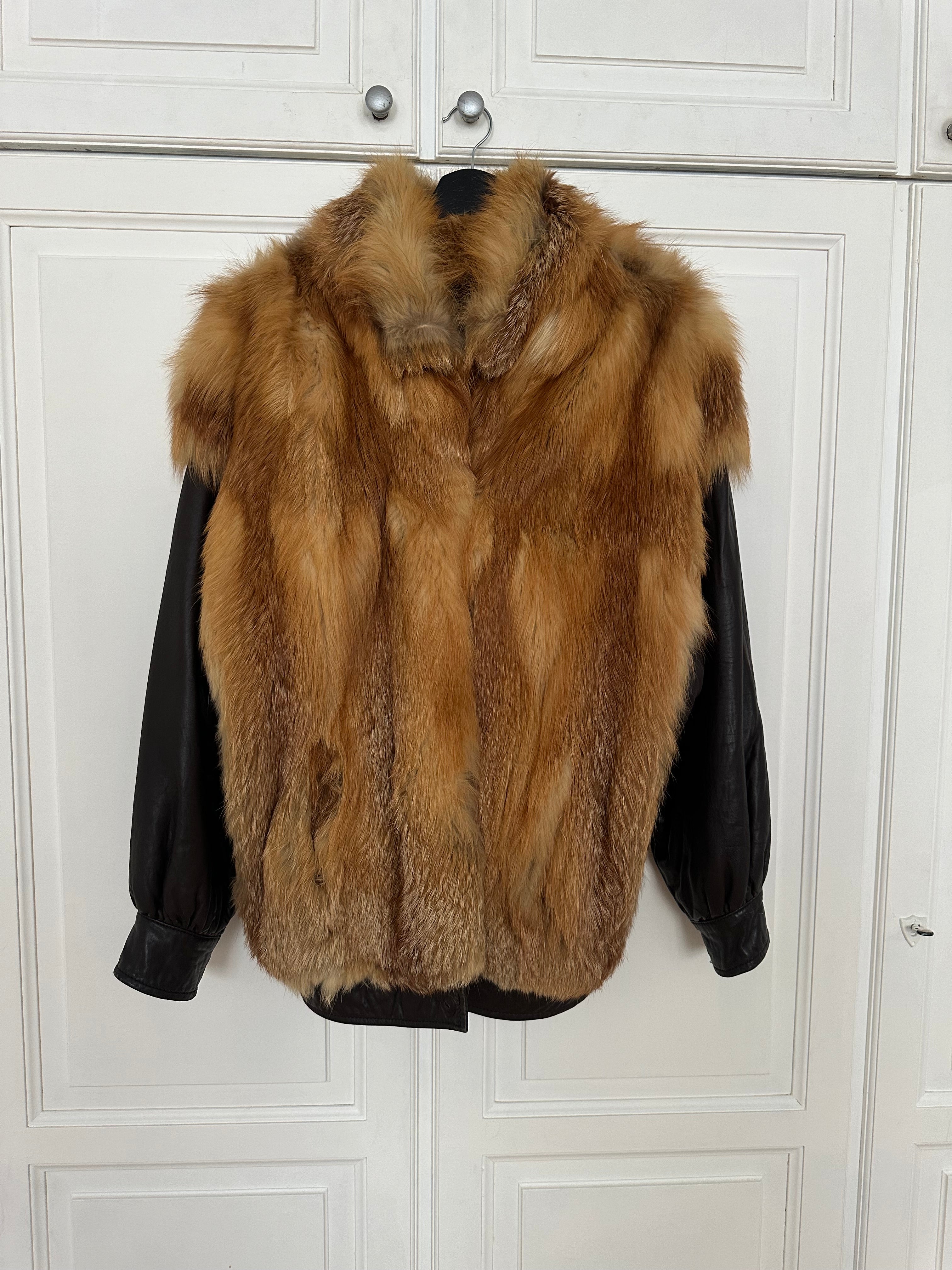 Real fur bomber jacket